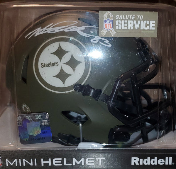 Pittsburgh Steelers Heath Miller Autographed Salute to Service Speed Mini Helmet (TSE)