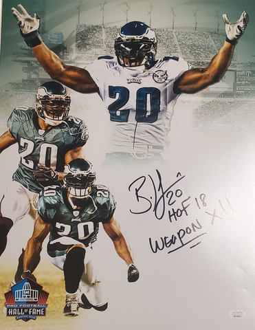Philadelphia Eagles Brian Dawkins Autographed 16x20 Photo with Multiple Inscriptions (JSA).