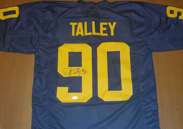 Darryl Talley Autographed Custom West Virginia Jersey (JSA).