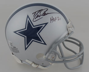 Dallas Cowboys Drew Pearson Autographed Cowboys Mini Helmet with HOF 21 Inscription (BAS)