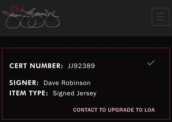 Dave Robinson Autographed Custom Jersey (JSA)