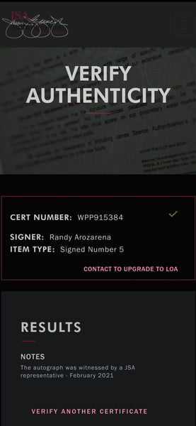 Randy Arozarena Autographed Custom Jersey (JSA).