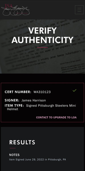 Pittsburgh Steelers James Harrison Autographed Flash Speed Mini Helmet (JSA)