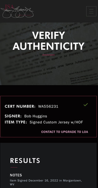 Bob Huggins West Virginia Custom Jersey with HOF22 Inscription (JSA)