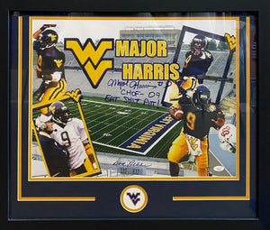 West Virginia University Major Harris and Don Nehlen Framed Autographed 16x20 Photo with Inscriptions (JSA)
