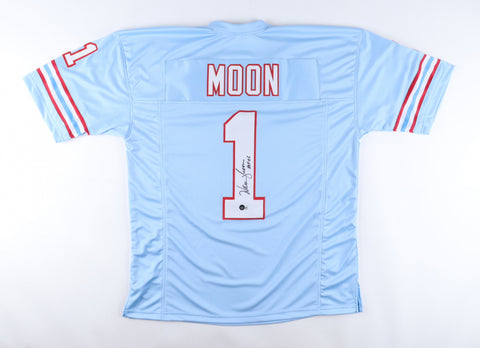 Warren Moon Autographed Custom Jersey with HOF 06 Inscription (BAS)